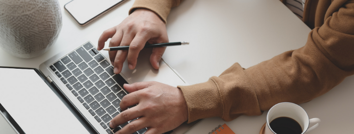 Person using a laptop computer