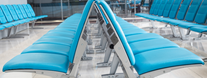 Blue Chairs in an airport