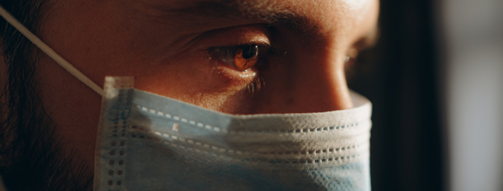 Man wearing surgical mask