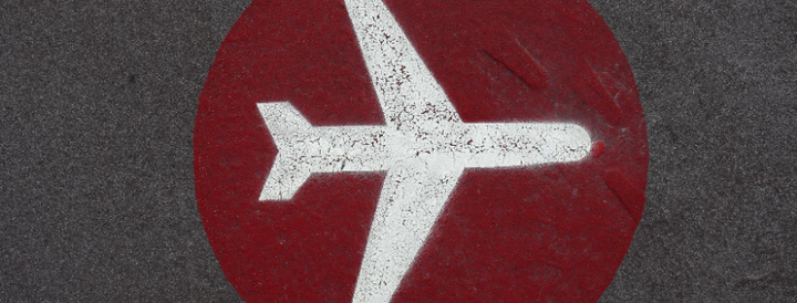 red airplane sign