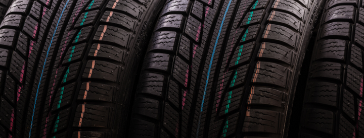 Winter car tire close up photography