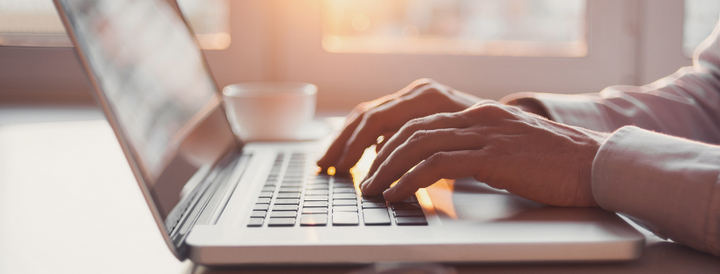 woman working on a laptop