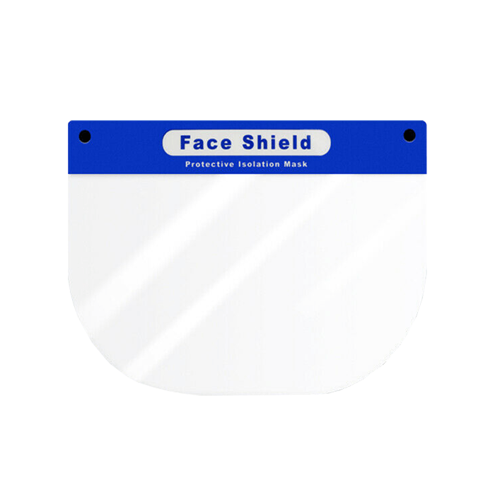 Protective medical face shield  with a simple buckle design, rubber bands and smooth fox angle