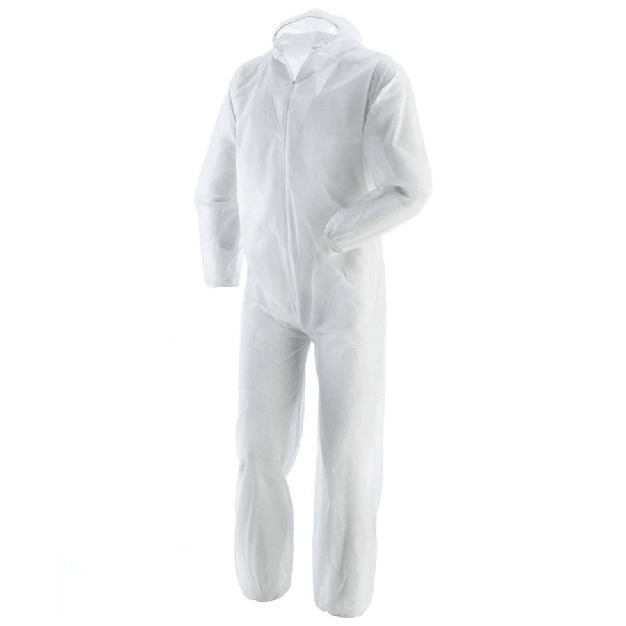 Protective disposable coverall with hood